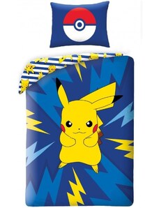 Halantex Bavlněné ložní povlečení Pokémon Pikachu - motiv Bleskový šok - 100% bavlna - 70 x 90 cm + 140 x 200 cm