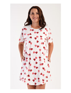 Vienetta Dámské domácí šaty s krátkým rukávem Valentýna, barva jahodová, 70% bavlna 30% polyester
