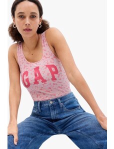 GAP Boyfriend TANK dámské tílko s logem růžová s květinovým vzorem