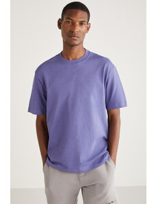 GRIMELANGE Curtis Men's Comfort Fit Thick Textured Recycle 100% Cotton T-shirt