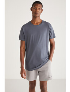GRIMELANGE Greg Men's Slim Fit Long Length Ultra Stretchy Cotton Lycra T-shirt