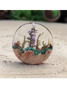 Woodlife Dřevěný náhrdelník s květy a řetízekem