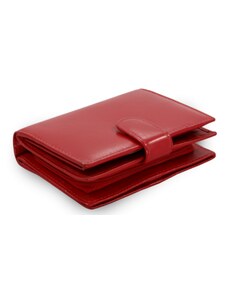 Kožená peněženka Arwel s přezkou - červená
