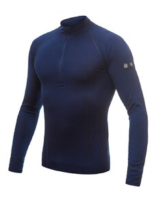 Sensor Merino Active pánské triko dlouhý rukáv, zip deep blue S