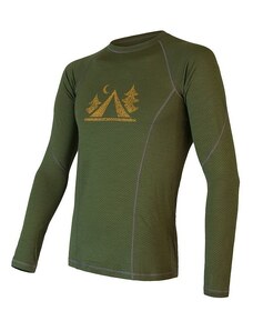 Sensor Merino Double Face pánské tričko dlouhý rukáv camp safari green S