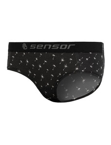 Sensor Merino Impress Dámské kalhotky Černá/pattern S
