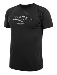 Sensor Coolmax tech Mountains, pánské tričko krátký rukáv Černá S