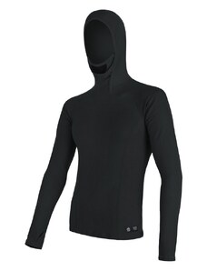 Sensor Merino Double face pánské tričko dlouhý rukáv, s kapucí Černá L