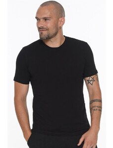 T8569 DEWBERRY BICYCLE COLLAR MEN'S T-SHIRT-LIGHT BLACK