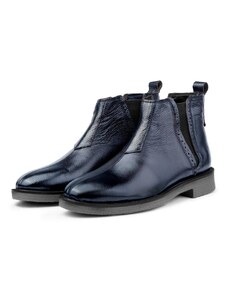 Ducavelli Leeds Genuine Leather Non-Slip Sole Chelsea Daily Boots Navy Blue