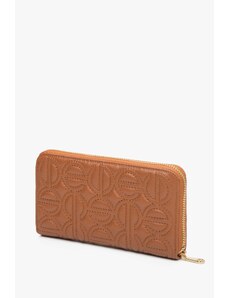 Women's Brown Leather Continental Wallet Estro ER00113670