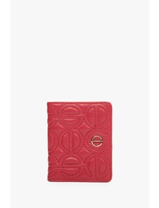 Women's Red Card Wallet made of Genuine Leather with Golden Accents Estro ER00113657