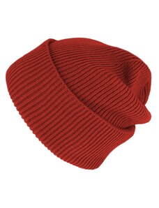SEEBERGER Pletená červená zimní čepice - Fiebig - Recycelt (100 % recyklovaný materiál)