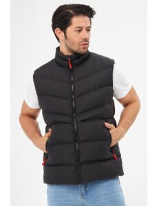 D1fference Men's Lined Water And Windproof Black Puffer Vest