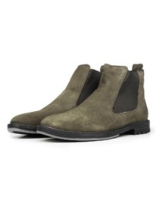 Ducavelli York Genuine Leather and Suede Anti-Slip Sole Chelsea Casual Boots.