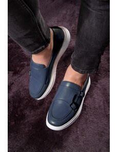 Ducavelli Strap Genuine Leather Men's Casual Shoes, Loafers, Casual Shoes, Lightweight Shoes.