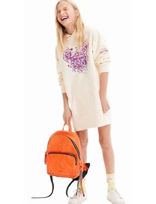 Dětské bavlněné šaty Desigual x Disney bílá barva, mini, oversize