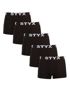 5PACK pánské boxerky Styx sportovní guma černé (5G960)