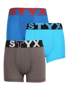 3PACK dětské boxerky Styx sportovní guma vícebarevné (3GJ10379) 6-8 let
