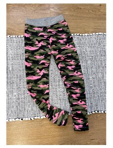 Zateplené legíny army green-pink, EHS1661-98/104 98/104