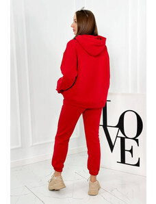 K-Fashion Izolovaná bavlněná souprava, mikina + kalhotami Brooklyn červený