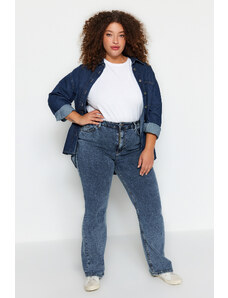 Trendyol Curve Blue Rise Waist Wide-Cut Jeans