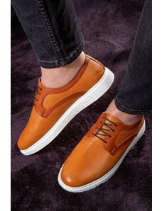 Ducavelli Work Genuine Leather Men's Casual Shoes, Lace-Up Shoes, Summer Shoes, Light Shoes