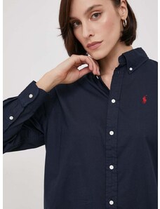 Košile Polo Ralph Lauren tmavomodrá barva, relaxed, s klasickým límcem, 211916277