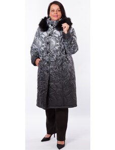Linie Schneider Kabát na knoflíky nebo zip s odepínací kapucí a kožešinou