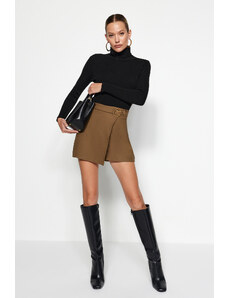 Trendyol Khaki Accessorized Woven Short Skirt