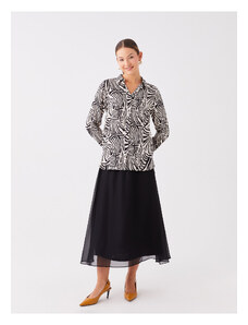 LC Waikiki Women's Plain Chiffon Skirt with Elastic Waist.