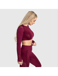 Bezešvý crop top Iron Aesthetics Rift, bordový