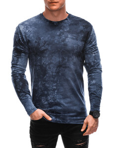 EDOTI Pánské tričko s potiskem a dlouhým rukávem 165L - tmavě modré