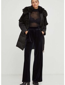 Bunda Elisabetta Franchi dámská, černá barva, zimní, oversize