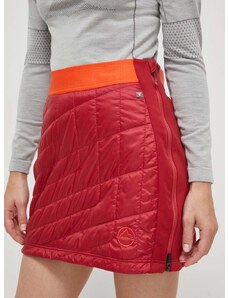Sportovní sukně LA Sportiva Warm Up Primaloft červená barva, mini