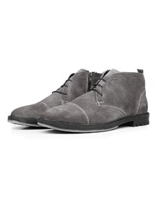 Ducavelli Masquerade Genuine Leather Non-Slip Sole Daily Boots Gray