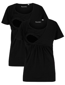 bonprix Těhotenské/kojicí tričko (2 ks v balení) Černá