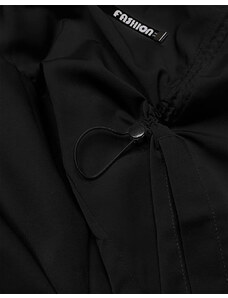 S'WEST Tenký černý dámský přehoz přes oblečení s kapucí (B8118-1)