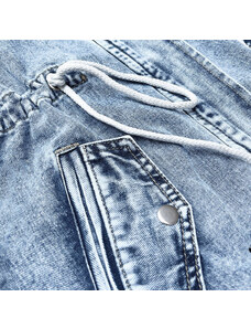 P.O.P. SEVEN Světle modrá volná dámská džínová bunda (POP7012-K)