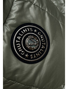 S'WEST Krátká bunda v khaki barvě s látkovými rukávy (B8188-11)