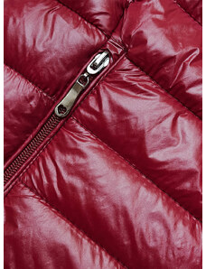 J.STYLE Tmavě červená prošívaná dámská bunda se stojáčkem (16M9108-06)