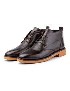 Ducavelli London Genuine Leather Anti-Slip Sole Lace-Up Zipper Chelsea Casual Boots Black.