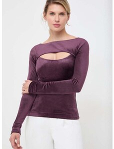 Tričko s dlouhým rukávem G-Star Raw fialová barva