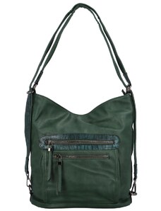 Romina & Co. Bags Módní dámský koženkový kabelko-batoh Flora, zelená