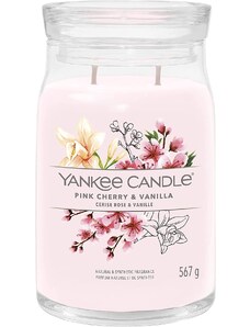 Yankee Candle vonná svíčka Signature ve skle velká Pink Cherry & Vanilla 567g