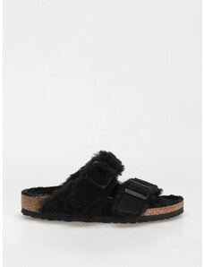 Birkenstock Arizona Split Teddy Parts Rivet Logo Suede Leather/Fur Narrow (black)černá