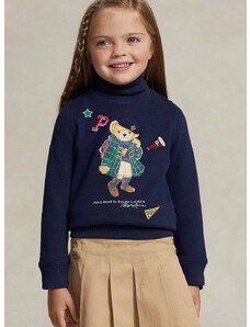 Dětské tričko s dlouhým rukávem Polo Ralph Lauren tmavomodrá barva, s potiskem