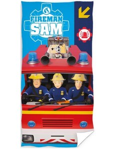 Carbotex Plážová osuška Požárník Sam - Výjezd hasičů - 100% bavlna - 70 x 140 cm