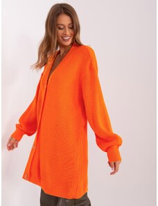 Fashionhunters Oranžový kardigan s výstřihem