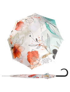 Doppler Long AC Carbonsteel FLORAL - dámský holový deštník růžová